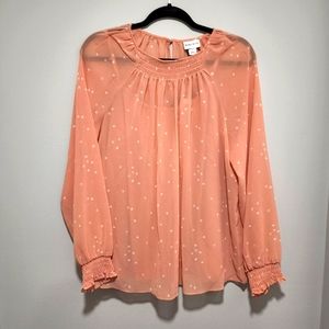 🍑 Peach Polka Dot Blouse